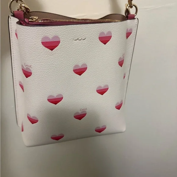 Coach Limited Edition Mollie Bucket Bag With Stripe Heart Print - Picture 6 of 15